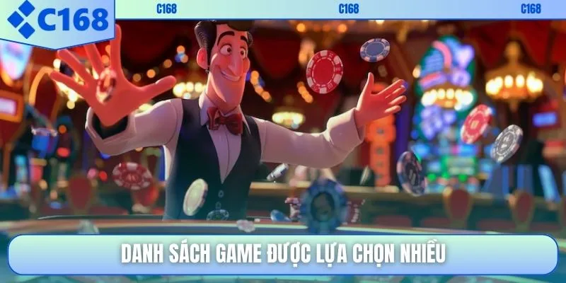 Danh sách game được lựa chọn nhiều